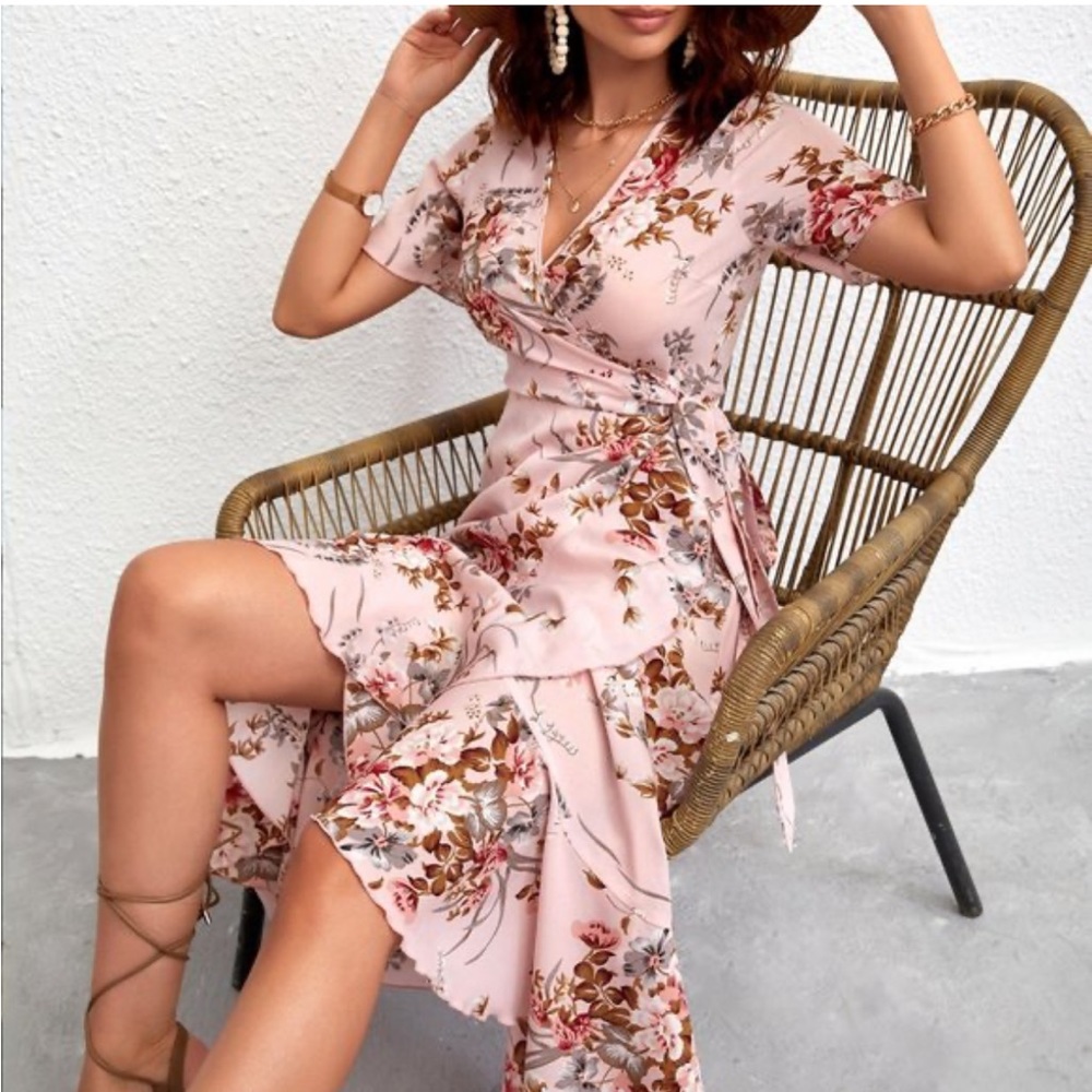 Floral wrap dress